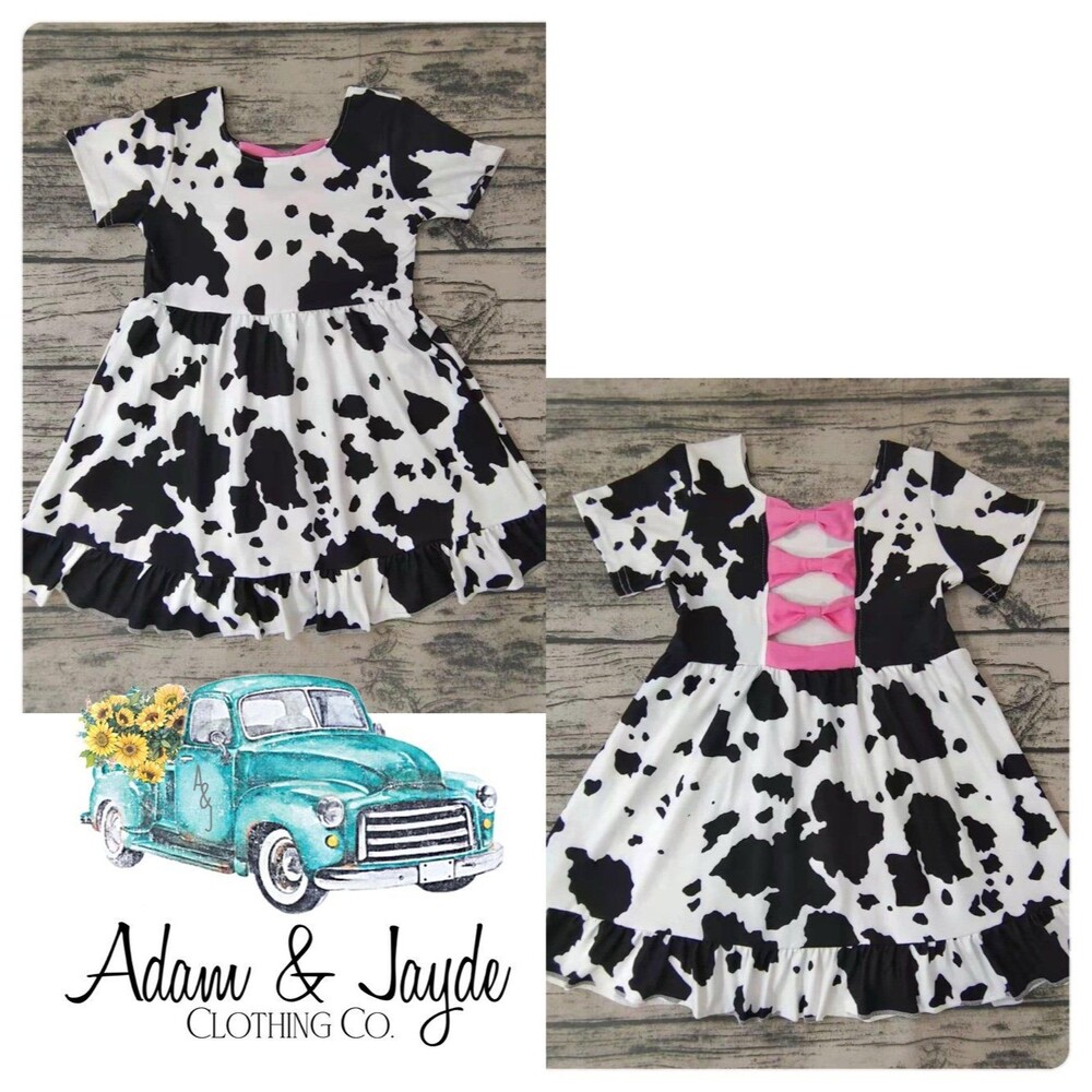 NEW GIRLS COW PRINT DRESS